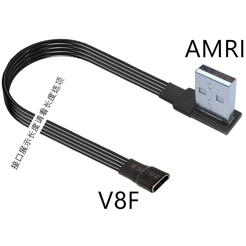 5CM 10CM 90 Degree Up Down Left Right Micro USB 2.0 Male to Micro B Mini type-c usb Female Extension Cable 5CM-300CM