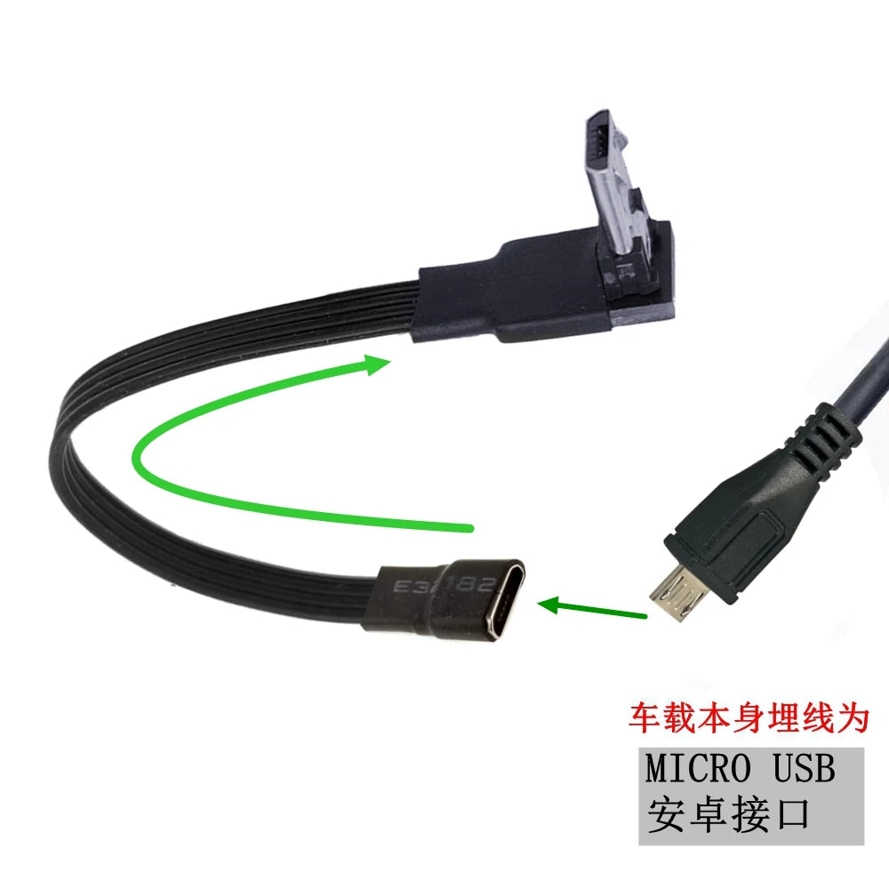 5CM 10CM 90 Degree Up Down Left Right Micro USB 2.0 Male to Micro B Mini type-c usb Female Extension Cable 5CM-300CM