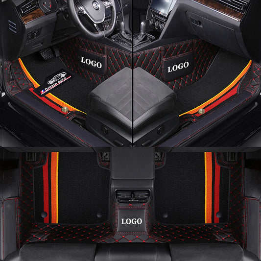 Double Car Floor Mats For Kia Stinger 2018-2022 Leather Chenille Car Mat  Full Set  Interior Accessories Custom Logo Carpet