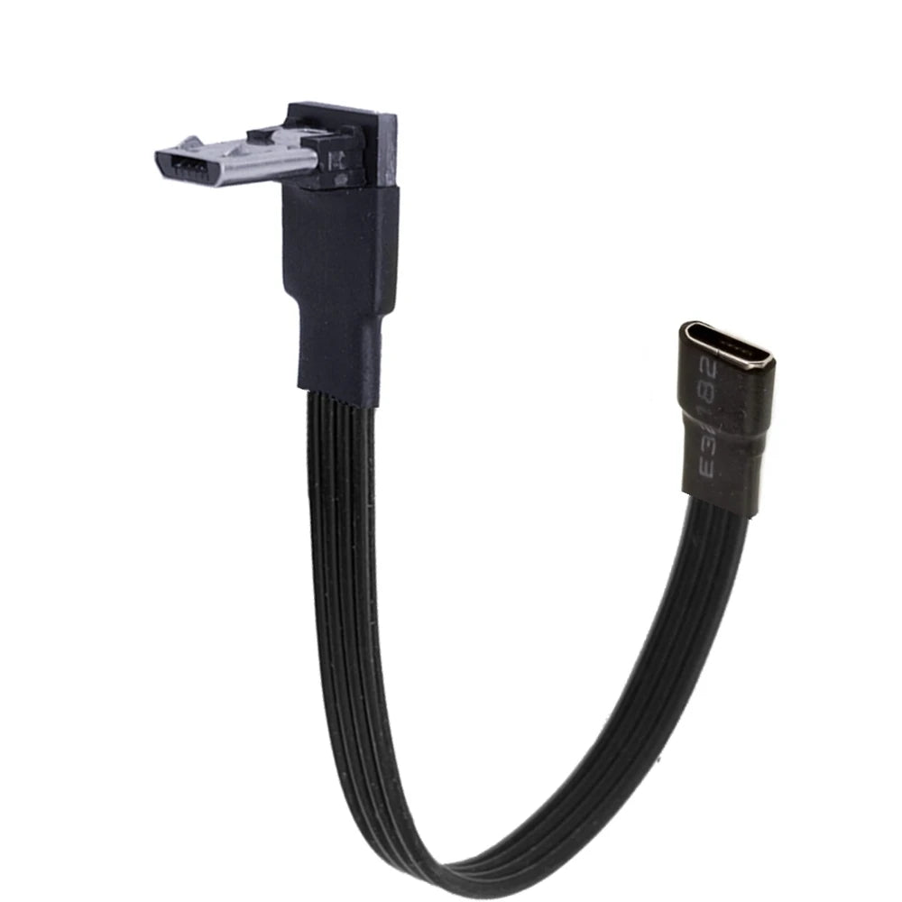 5CM 10CM 90 Degree Up Down Left Right Micro USB 2.0 Male to Micro B Mini type-c usb Female Extension Cable 5CM-300CM