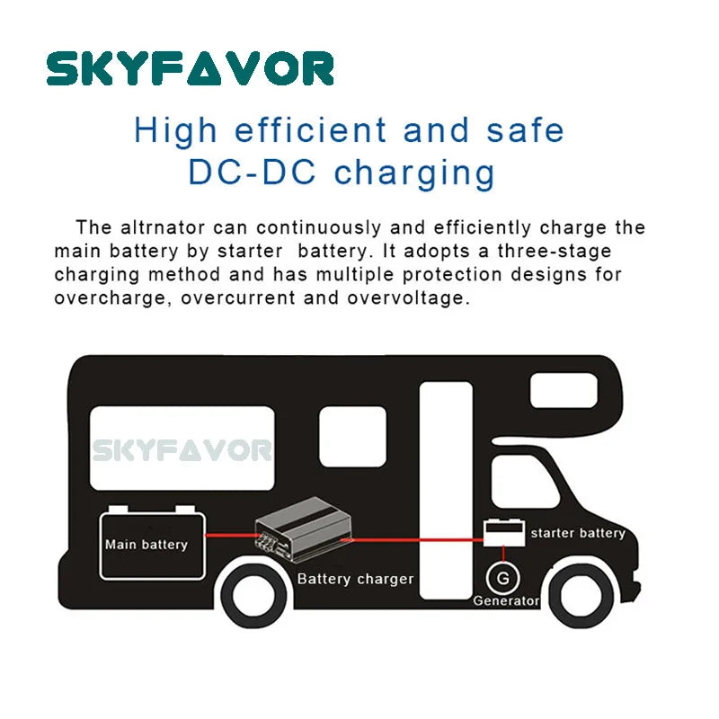 DC to DC Battery charger 12V TO 24V 25A fast RV 4WD Camper Trailer Yacht on board battery charger for lead acid lithium lifepo4