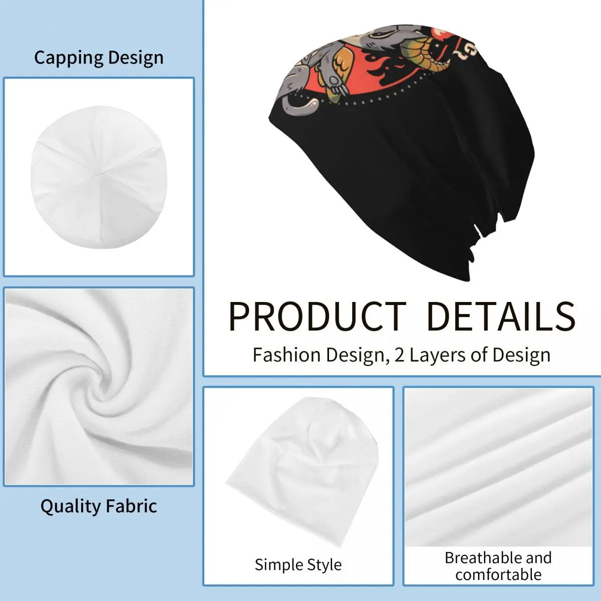 Bonnet Hats Baphomet Satan Lucifer Men Women's Thin Skullies Beanies Hat Hail Lucipurr Cute Cat Autumn Spring Warm Cap