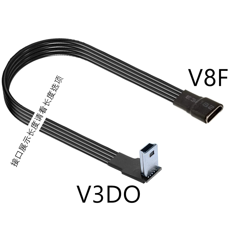 5CM 10CM 90 Degree Up Down Left Right Micro USB 2.0 Male to Micro B Mini type-c usb Female Extension Cable 5CM-300CM