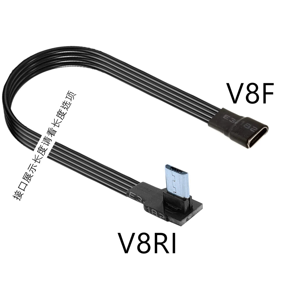 5CM 10CM 90 Degree Up Down Left Right Micro USB 2.0 Male to Micro B Mini type-c usb Female Extension Cable 5CM-300CM