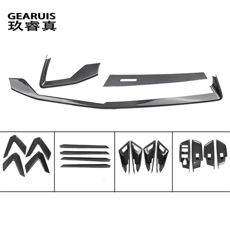 Car Styling For Audi A3 S3 8Y 2021-2022 Central Control dashboard drive air outlet Panel Cover Sticker Interior Trim Accessories