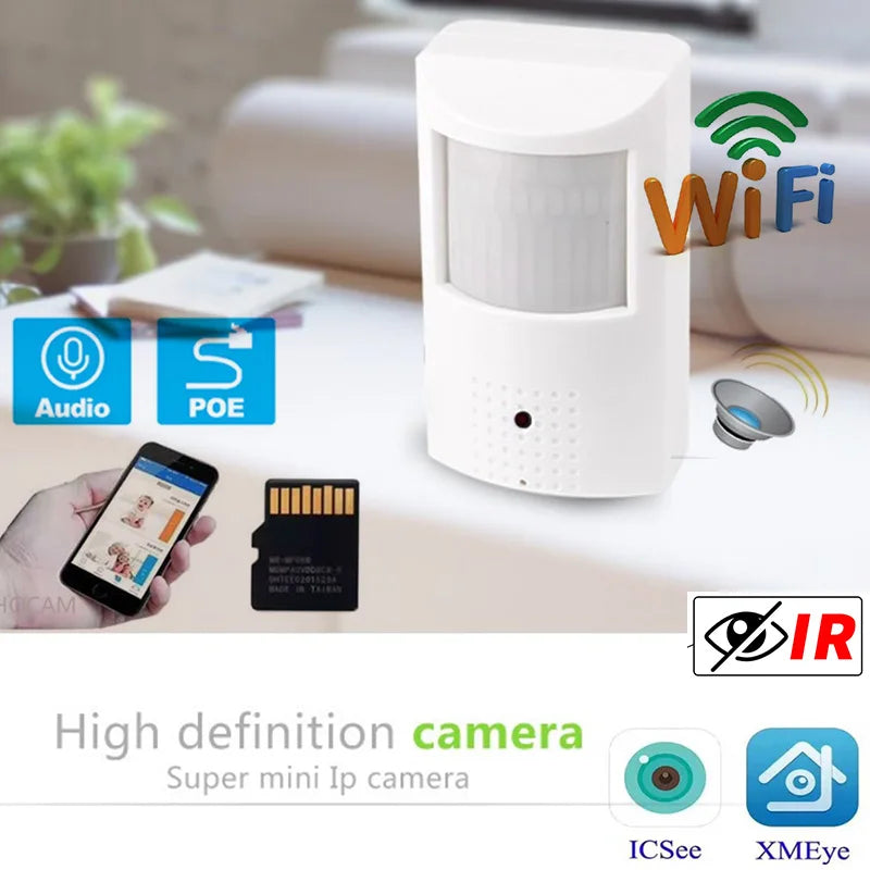 XMEY ICSEE 5MP POE WIFI Audio Camera 940nm Invisible PIR Night Vision HD Mini Indoor LED IR Security CCTV System Video Camera