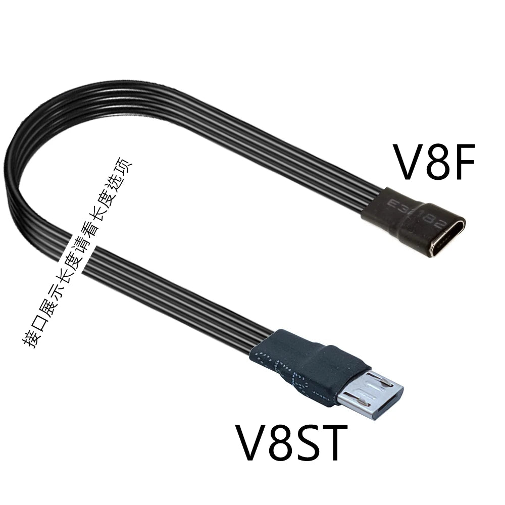 5CM 10CM 90 Degree Up Down Left Right Micro USB 2.0 Male to Micro B Mini type-c usb Female Extension Cable 5CM-300CM