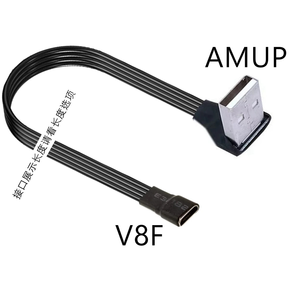 5CM 10CM 90 Degree Up Down Left Right Micro USB 2.0 Male to Micro B Mini type-c usb Female Extension Cable 5CM-300CM